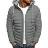Dazzerake Cappotti invernali da uomo con Cerniera Frontale e Giacca Leggera con Cappuccio Tinta Unita Manica Lunga Casual Invernale Imbottito Tuta Sportiva (Grigio A, L)