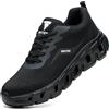HEOAARG Scarpe Antinfortunistiche Uomo Donna Estive Scarpe da Ginnastica Donna con Punta in Acciaio Scarpe da Lavoro Uomo Comode Leggere Antiforatura，Nero 42 EU