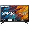 Hisense 32 LCD HD Ready 2023 32A4K, Smart TV VIDAA U6, Compabilità Alexa, Tuner DVB-T2/S2 HEVC 10