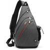TUDEQU Zaino Monospalla per Uomini, Zaino a Tracolla con 8 Tasche, Borsa a Tracolla da Uomo da 19L, Pacchetto a Tracolla