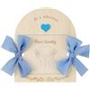free-space La scatola per richieste a sorpresa in legno della Madrina Padrino può contenere le foto del bambino, regalo per l'annuncio del battesimo (Blue)