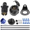 SPARKMOTO Spina Rimorchio 7 Poli E Presa Rimorchio 7 Poli,12V Spina Presa Rimorchio 7 Poli,con Staffa di Montaggio,Guarnizione E porta spina rimorchio,Impermeabile Spina 7 Poli Presa 7 Poli Rimorchio