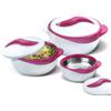 Pinnacle - Casseruola isolata con coperchio, 3 pezzi, set da 2,6/1,5/1 litro, pentola calda, fornello alimentare/raffreddatore, ciotola termica per zuppa/insalata, contenitore per alimenti caldi in