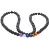COAI Collana Chakra Unisex con Perline di Onice Opaco e Pietre Chakra Pietre Naturali Energetiche
