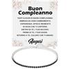Bramart Bracciale Tennis Uomo Idea regalo Compleanno con Pietre di Zirconia Cubica per lui Finitura in Oro Bianco Argento 925 - Cofanetto con DEDICA incluso (Buon Compleanno - M1)