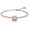 Swarovski Bracciale rigido Swarovski Sparkling Dance, Taglio tondo, Bianco, Placcato color oro rosa