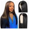 CLASSINE Parrucca Donna Capelli Veri Umani Seta Straight V Part Human Hair Upgrade U Part Wig