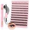 Glowing Win Ciglia Finte Ciuffetti con Colla Kit Extension Ciglia Finte Naturali 120PCS Ciuffi Ciglia Finte fai da te con Bond e Remover Cluster Lashes Individual Eyelashes Mix8-16mm