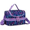 VASCHY - Borsa termica per il pranzo, unisex, con scomparti separati, isolante, riutilizzabile, con tracolla regolabile, per scuola, ufficio o picnic, farfalla viola, Moderno