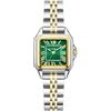 Szaikyri Quadrato Classico Orologio Donna con Numeri Romani Cronografo da Donna Casual (Silver&Gold-Green)