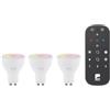Eglo connect.z Set di 3 lampadine a LED GU10 Smart Home, ZigBee, controllo via app e vocale con Alexa, con telecomando, dimmerabile, luce bianca calda-fredda, RGB, 4,5 Watt, lampadina bianca opale