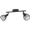 Eglo Plafoniera Sonnino, lampada da soffitto con 2 faretti, faretti in stile industriale regolabili, metallo nero, faretti da soffitto con attacco E14
