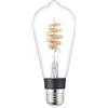 Eglo connect.z Lampadina LED Smart Home E27, ST64, ZigBee, app e controllo vocale Alexa, dimmerabile, colore luce: bianco caldo, 4,9 W, design vintage a spirale in vetro trasparente