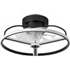 Eden pulse Ventilatore nero a 8 pale trasparenti, 6 velocità, LED integrato 60 W, telecomando, 21 x 50 x 50 cm