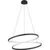 Eglo Lampada a sospensione LED Ruotale, per tavolo da pranzo, sala da pranzo, anello oscillante in metallo nero, luce bianca calda, diametro 70 cm