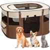 MeYuxg Recinto per Cani da Interno Pieghevole, Recinto per Cuccioli Marrone 80 x 60 x 55 cm, Recinto per Gatti Traspirante, Portatile Box per Cani da Interno, Recinto per Animali pour Gatti, Conigli
