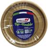 TEKHOME PIATTI PLASTICA 22cm piatti plastica colorati lavabili e riutilizzabili Rotondi per Compleanno,Festa, Matrimonio (ORO, 200pz)