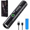 MOWETOO Torcia a LED ricaricabile, 3500 lumen, torcia ultra potente zoomable torcia elettrica con 3 modalità di illuminazione mini USB ricarica flashlight per campeggio all'aperto escursionismo