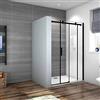 Mato Box Doccia Porta Per Nicchia Scorrevole Vetro 8mm Temperato Trasparente Anticalcare Telai In Alluminio Nero Opaco 110x200cm