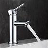GAVAER Rubinetto Bagno Lavabo, Elegant Miscelatore Monocomando Lavabo Bagno, Rubinetto da Bagno e Bidet Lavandino, metallo di alta qualità Cromato Rubinetteria con Valvola in Ceramica.