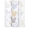 aden + anais Coperte in mussola di cotone 100% metallizzata per neonati e ragazzi, 120 x 120 cm, ideale per neonati e neonati, regalo perfetto per la doccia, confezione da 3, Topolino e Minnie