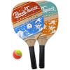 l&j Racchette da spiaggia in legno racchettoni da mare con pallina tennis giochi racchetta beach tennis spiaggia giardino per adulti ragazzi bambini coppia n 2 pezzi 45x21 cm