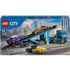 LEGO City Camion Trasportatore con Auto Sportive Giochi Creativi per Bambini e Bambine da 7 Anni Autocarro con Rimorchio e 3 Modelli di Macchine Idee Regalo Divertenti Veicoli da Collezione 60408