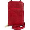 styleBREAKER Borsa a tracolla Ladies Mini Bag con protezione RFID, tasca per cellulare, 2 scomparti con zip 02012376, colore:Vino rosso