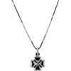 gioiellitaly Collana ciondolo quadrifoglio argento 925 rodiato portafortuna catenina veneziana argetno 925 rodiato 45 cm gioiello amuleto portafortuna uomo donna unisex
