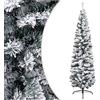 Wakects Albero di Natale Innevato, con Supporto in Metallo, Albero di Natale Artificiale Slim, con Fiocchi di Neve, Decorazione Natalizia da Interno Esterno, 240 cm