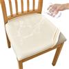 FANSU Impermeabile Coprisedili per Sedie da Pranzo, Pelle Pu Coprisedia Senza Schienale 1 2 4 6 Pezzi Coprisedie per Sedia Elasticizzato Rimovibileper Sala da Pranzo, Cucina (4 piezas,Bianco)