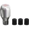 JNNJ Pomello Del Cambio per Auto, Manopola Del Cambio Manuale a 5 Marce Leva Del Cambio, Pomello Cambiamento Con 3 Adattatori, Manuale Universale Pomello Cambiamento Alluminio Shifter Auto(Argento)