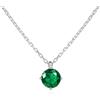 namana Collana raffinata con ciondolo verde smeraldo per donna e ragazze, collana donna argento con pietra verde rotonda, semplice collana fine verde smeraldo in argento sterling 925