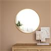 [en.casa] Specchio Rotondo da Parete Ø 60 cm Specchio Bagno Tondo Specchio con Cornice Dorata in Alluminio Specchio da Muro per Ingresso, Camera da Letto - Color Oro