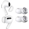 MMOBIEL 2 Paia Auricolari di Ricambio per AirPods Pro Gen 1&2 di MMOBIEL - Gommini in Silicone con Foro di Riduzione del Rumore, Box Stoccaggio Portatile e Adatto alla Custodia di Ricarica - L - Bianco