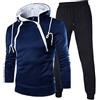 Generico Tuta Sportiva Uomo 2 Pezzi Felpa con Cappuccio a Maniche Lunghe + Pantaloni con Coulisse Indumenti per Jogging Allenamento Casual Fitness Tuta Uomo Completa Invernale Felpata Tuta Uomo Invernale