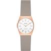 Skagen Grenen Orologio per le donne, movimento a energia solare con cinturino in acciaio inossidabile o in pelle, Beige e oro rosa, 26MM