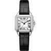 Szaikyri Quadrato Classico Orologio Donna con Numeri Romani Cronografo da Donna Casual (Black-Silver)