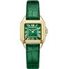 Szaikyri Quadrato Classico Orologio Donna con Numeri Romani Cronografo da Donna Casual (Green-Gold)