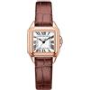 Szaikyri Quadrato Classico Orologio Donna con Numeri Romani Cronografo da Donna Casual (Brown-Rosegold)