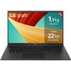 LG Gram 15Z90R Intel® Core™ i5 i5-1340P Computer portatile 39,6 cm (15.6") Full HD 16 GB LPDDR5-SDRAM 512 GB SSD Wi-Fi 6E (802.11ax) Nero