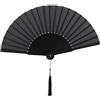 MAPIMANIA - Ventaglio Nero in Legno e Seta Pieghevole con Custodia, Ventaglio Donna, Ventagli Matrimonio, Ventaglio Giapponese Elegante da Cerimonia Resistente