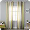 GIRASOLE HOME Coppia Tende Semi Filtranti a Righe Colorate 2 Pannelli da 140x290cm con Occhielli, Verde