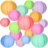 YancLife Lanterne di carta, confezione da 20 lanterne rotonde cinesi colorate, decorazioni da appendere, dimensioni 10,2 cm, 15,2 cm, 20,3 cm, 25,4 cm, per feste, giardino, celebrazioni, matrimoni