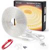 Q.Laomi Striscia LED 4 metri con interruttore e spina, striscia LED da 4 m, impermeabile, IP65, 230 V, bianco caldo