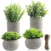 Ehuihuan 4 Pezzi Mini Piante Artificiali in Vaso, Pianta Finta da Interno, Piccolo Piante Artificiali per Ufficio Bagno Davanzale Soggiorno Balcone Decorazione