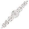 FINGERINSPIRE Decorazione con applicazione di strass in vetro a forma di foglia di fiore (platino, 18,2 cm) Catena lucida con cristalli a occhio di cavallo con foro, catena di strass per gioielli per