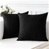 Artscope 2 Pezzi Federe per Cuscini in Finto Lino Minimalista Copricuscini Decorativo per Domestica Soggiorno Camera da Letto Divano 60x60cm, Nero