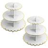 YAVO-EU 2 Pezzi Alzata per Cupcake Cartone 3 Piani, Supporti per Cupcake Supporto per Dessert Torte per Baby Shower, Compleanni, Feste (White)
