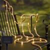 Mixtooltoys Stringa di luci in corda di iuta, 5 m, 100 LED, 6 mm, per camera da letto, 8 modalità di illuminazione, a energia solare, con telecomando, per campeggio, Halloween, Natale, matrimonio,